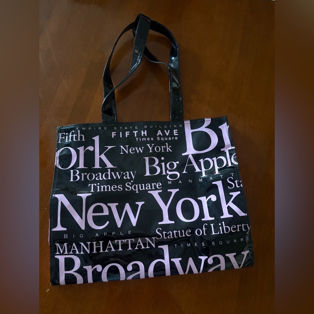 Black New York Print Mini Bag